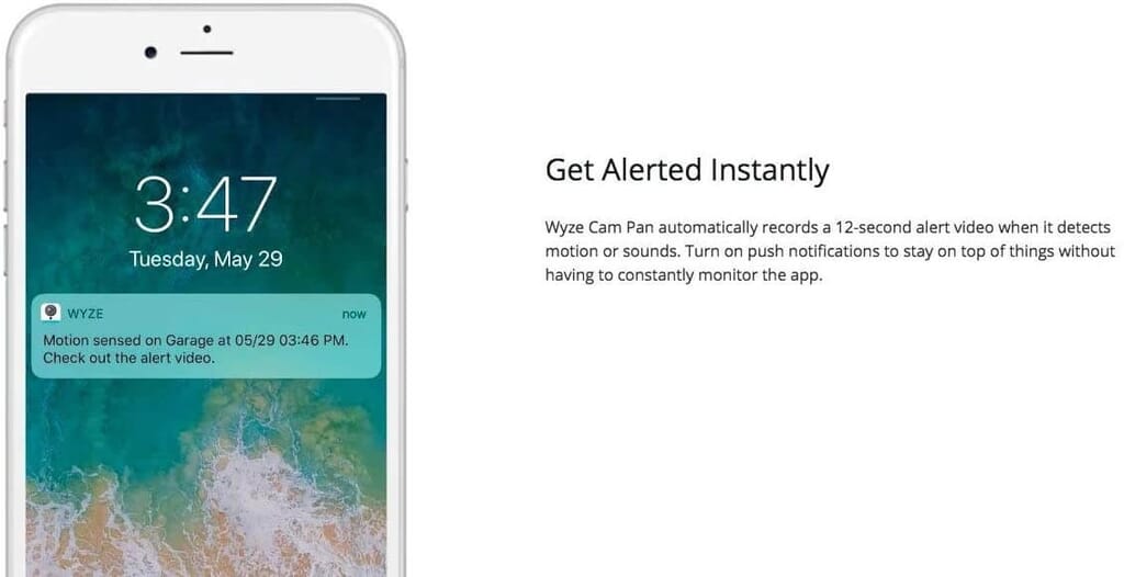 wyze camera notification features